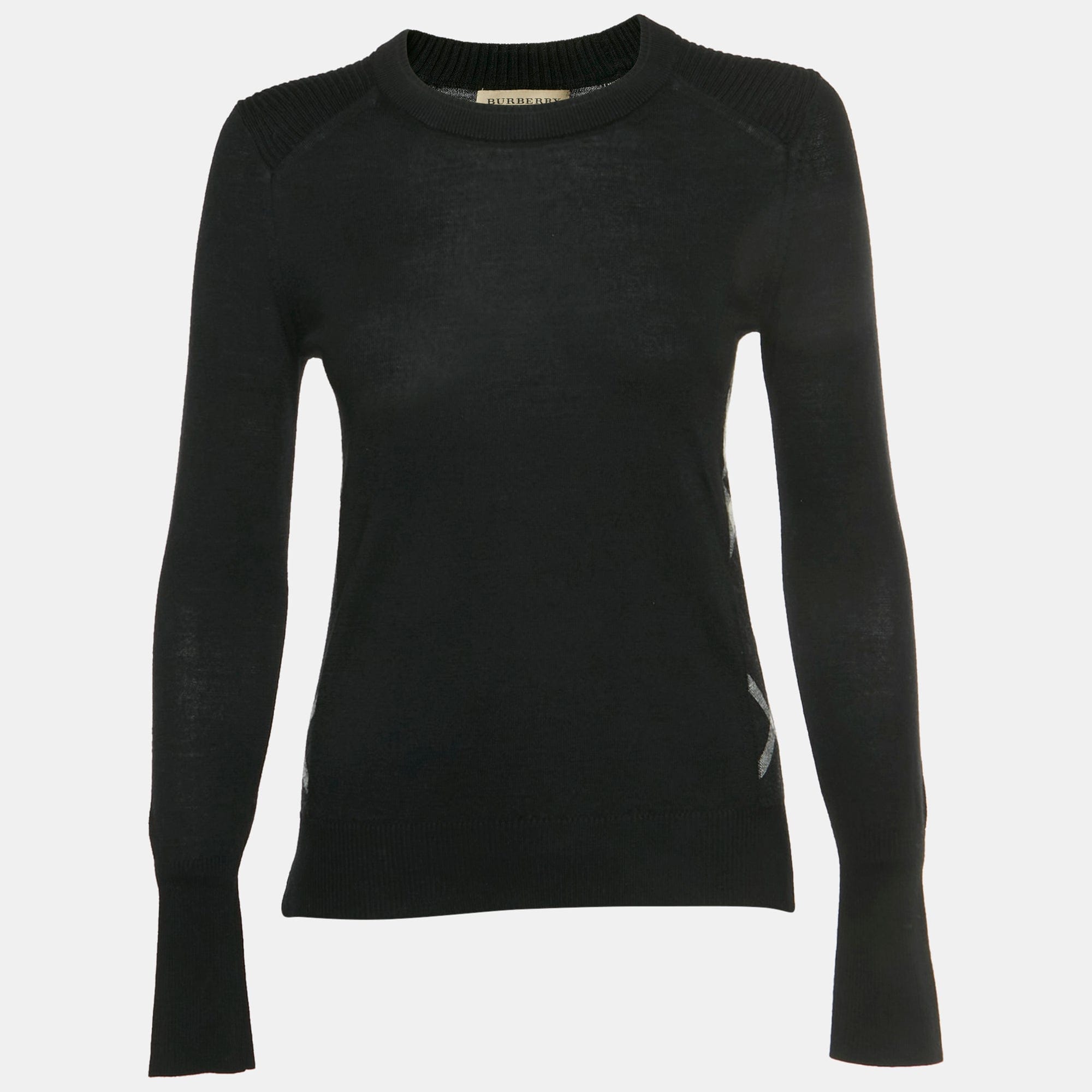 Burberry Black Merino Knit Sweater