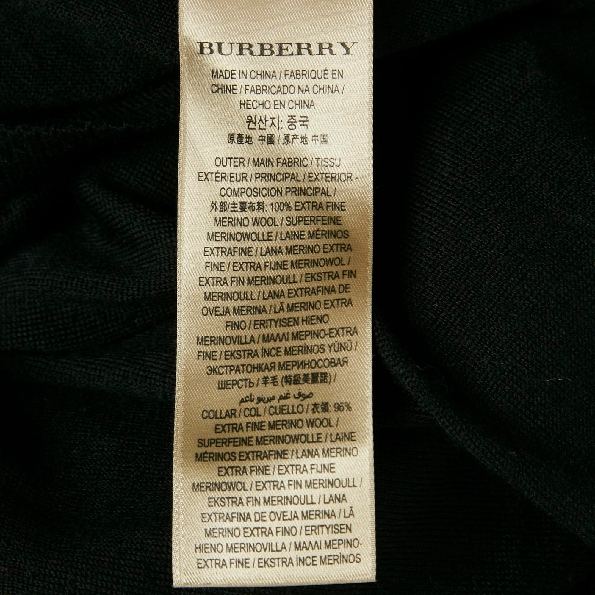 Burberry Black Merino Knit Sweater