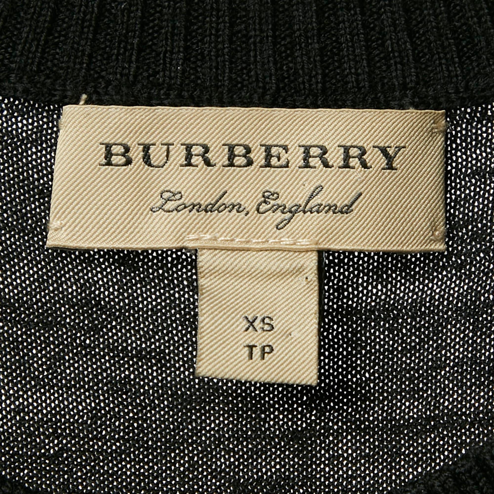 Burberry Black Merino Knit Sweater