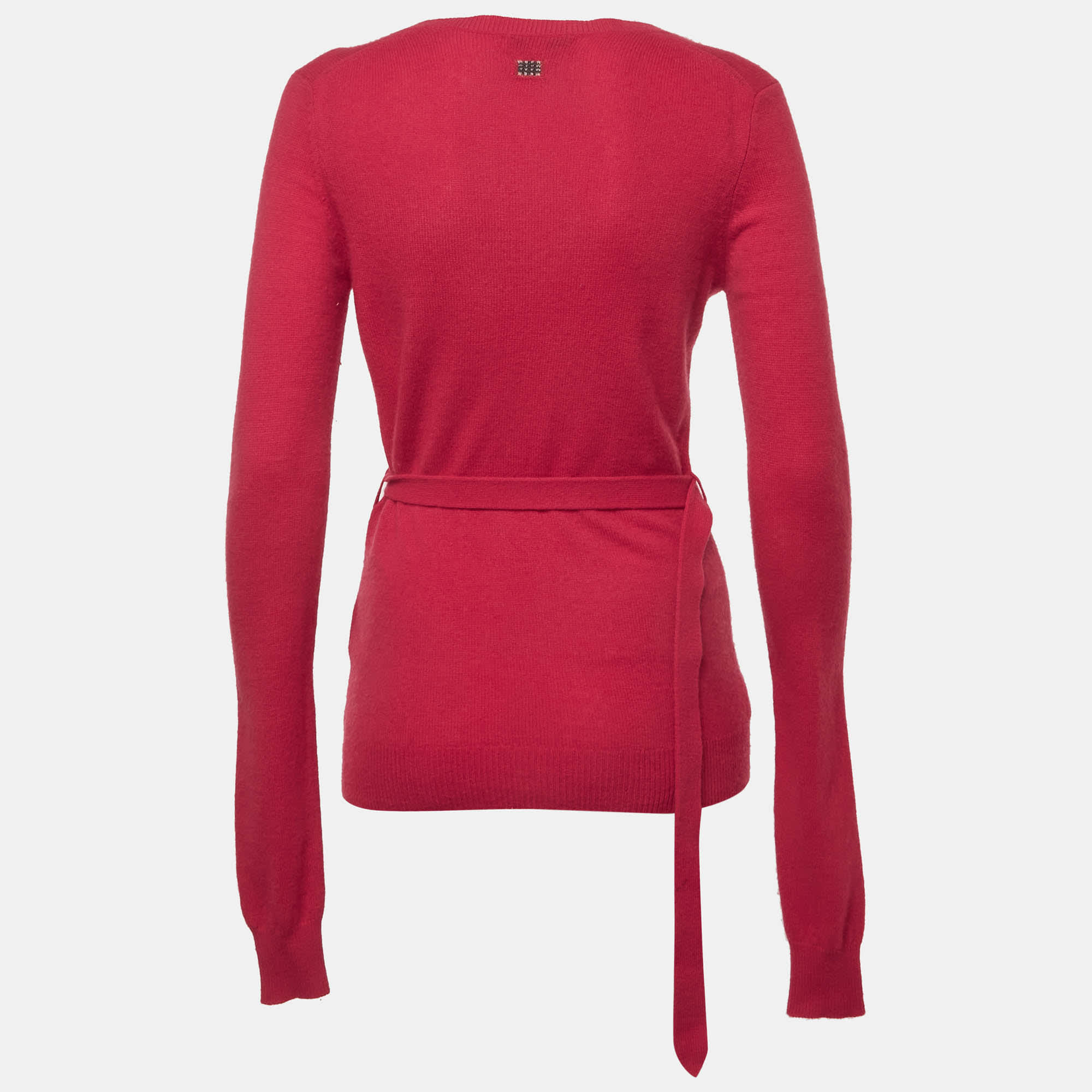 Burberry Pink Knit Cashmere Belted Sweater