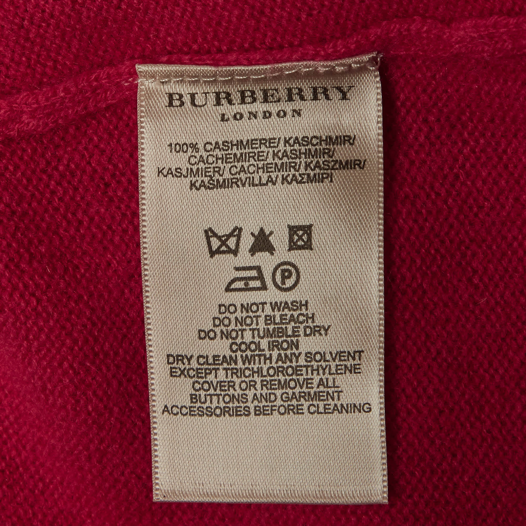 Burberry Pink Knit Cashmere Belted Sweater