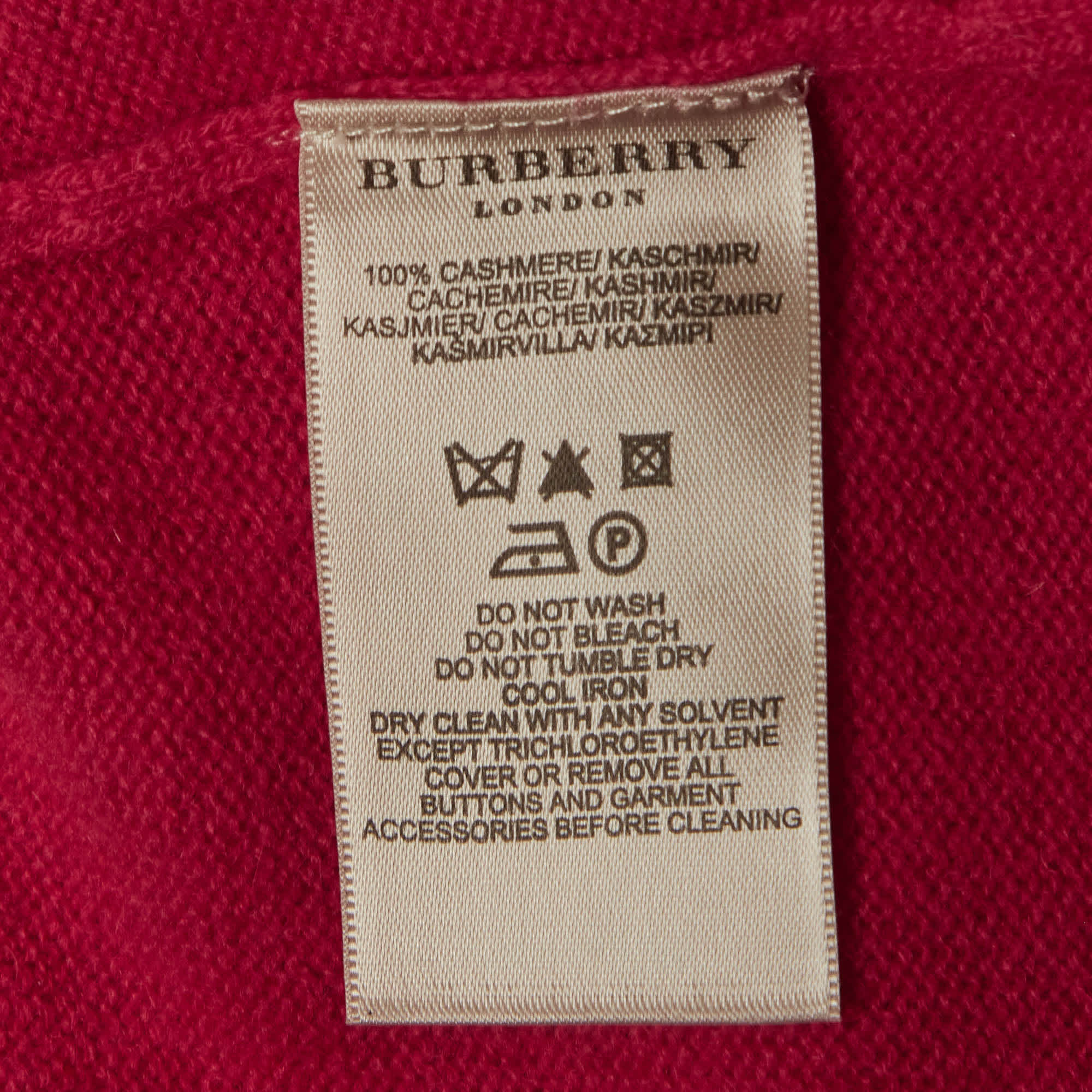 Burberry Pink Knit Cashmere Belted Sweater