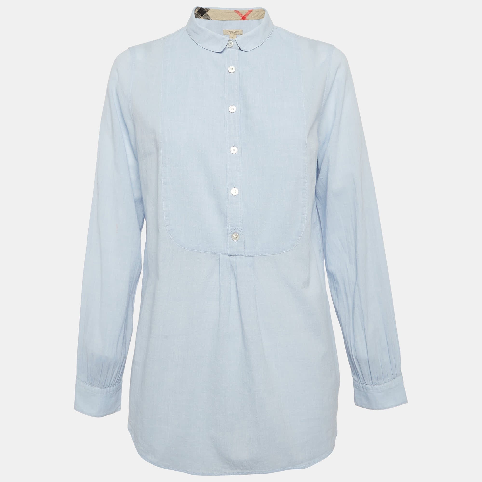 Burberry Brit Blue Cotton Shirt Blouse