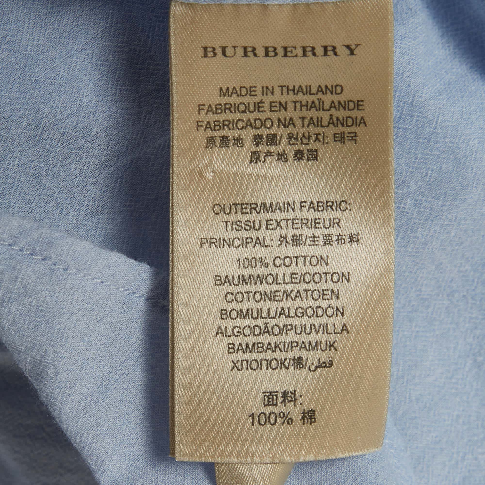 Burberry Brit Blue Cotton Shirt Blouse