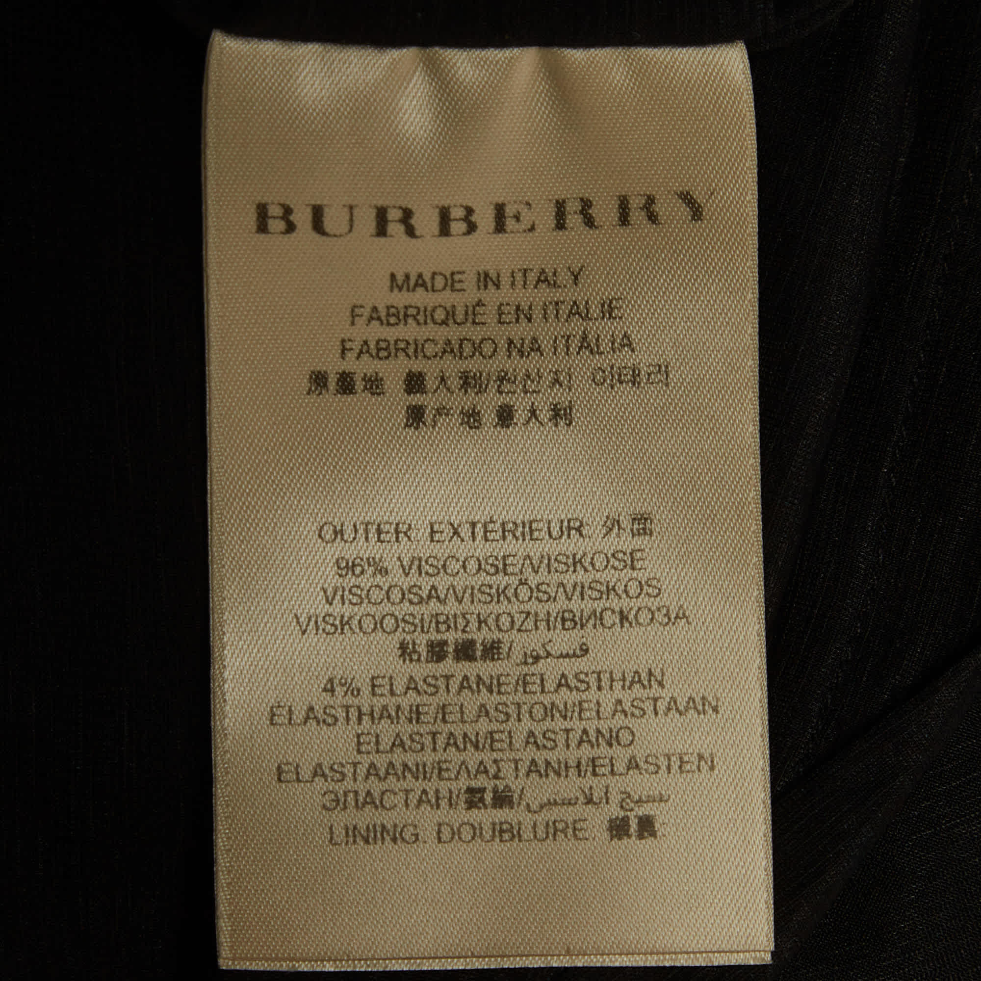 Burberry Black Jersey Draped Midi Dress