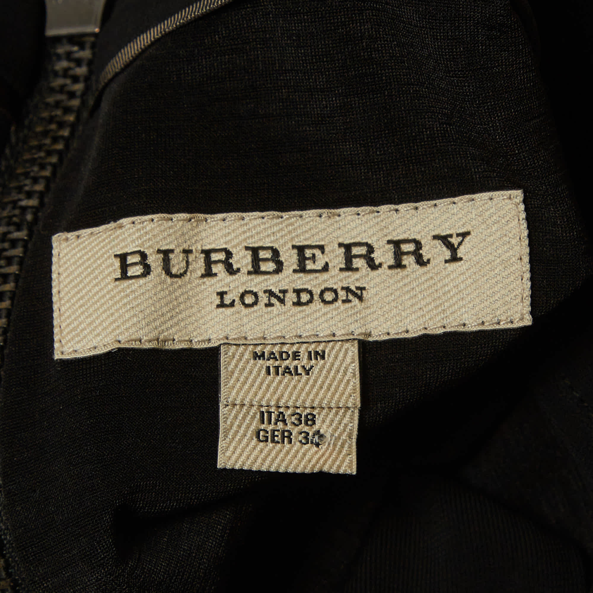 Burberry Black Jersey Draped Midi Dress