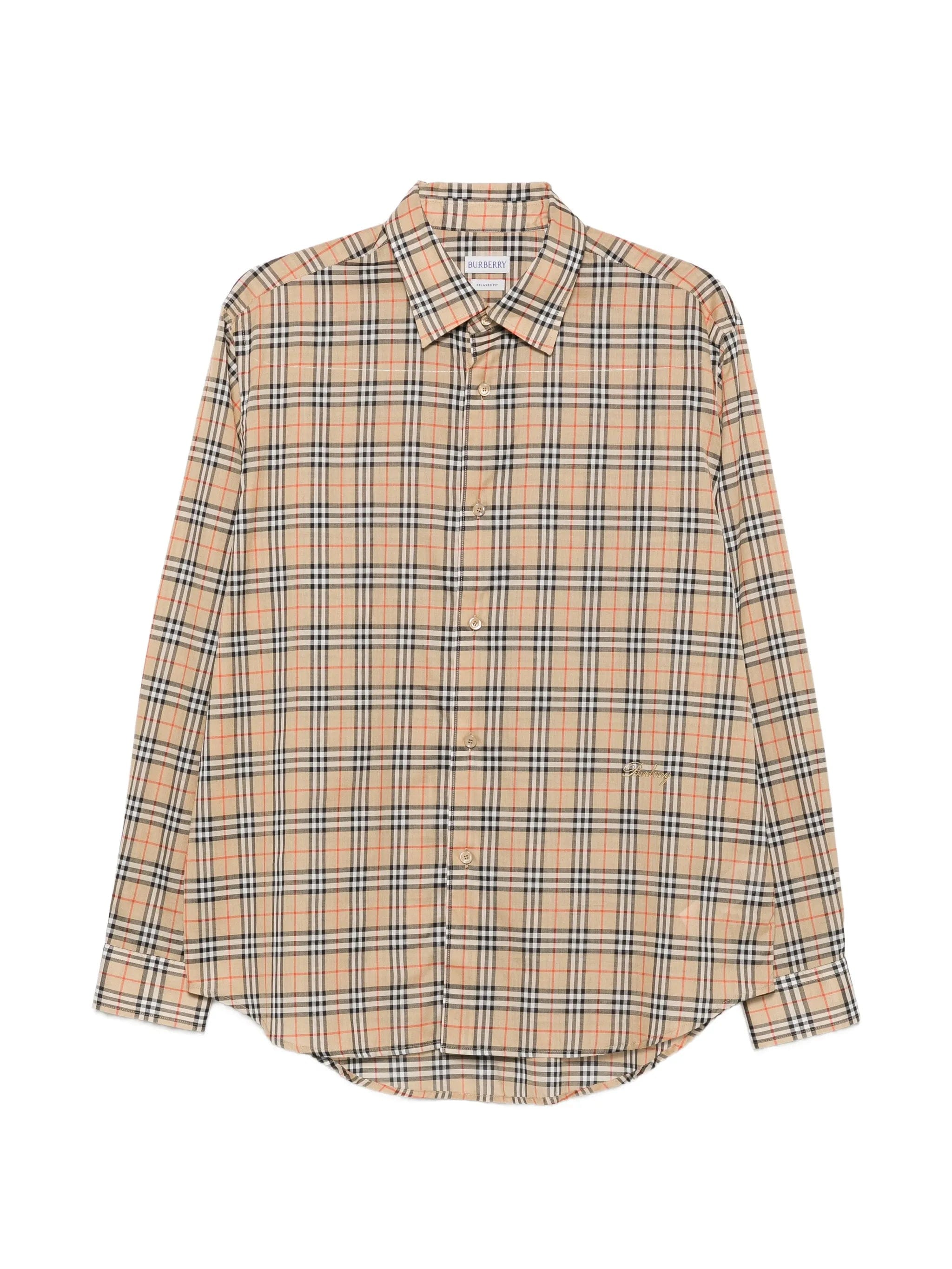 Burberry check - pattern long - sleeve shirt