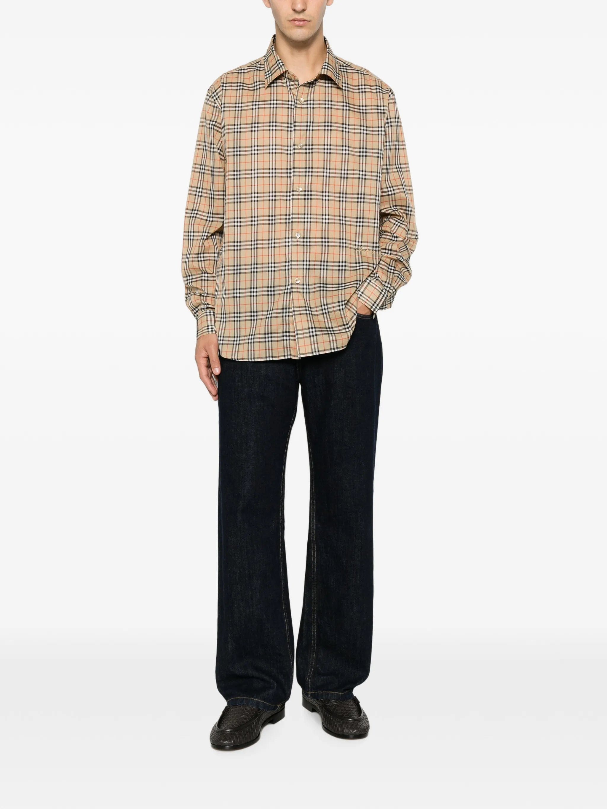Burberry check - pattern long - sleeve shirt