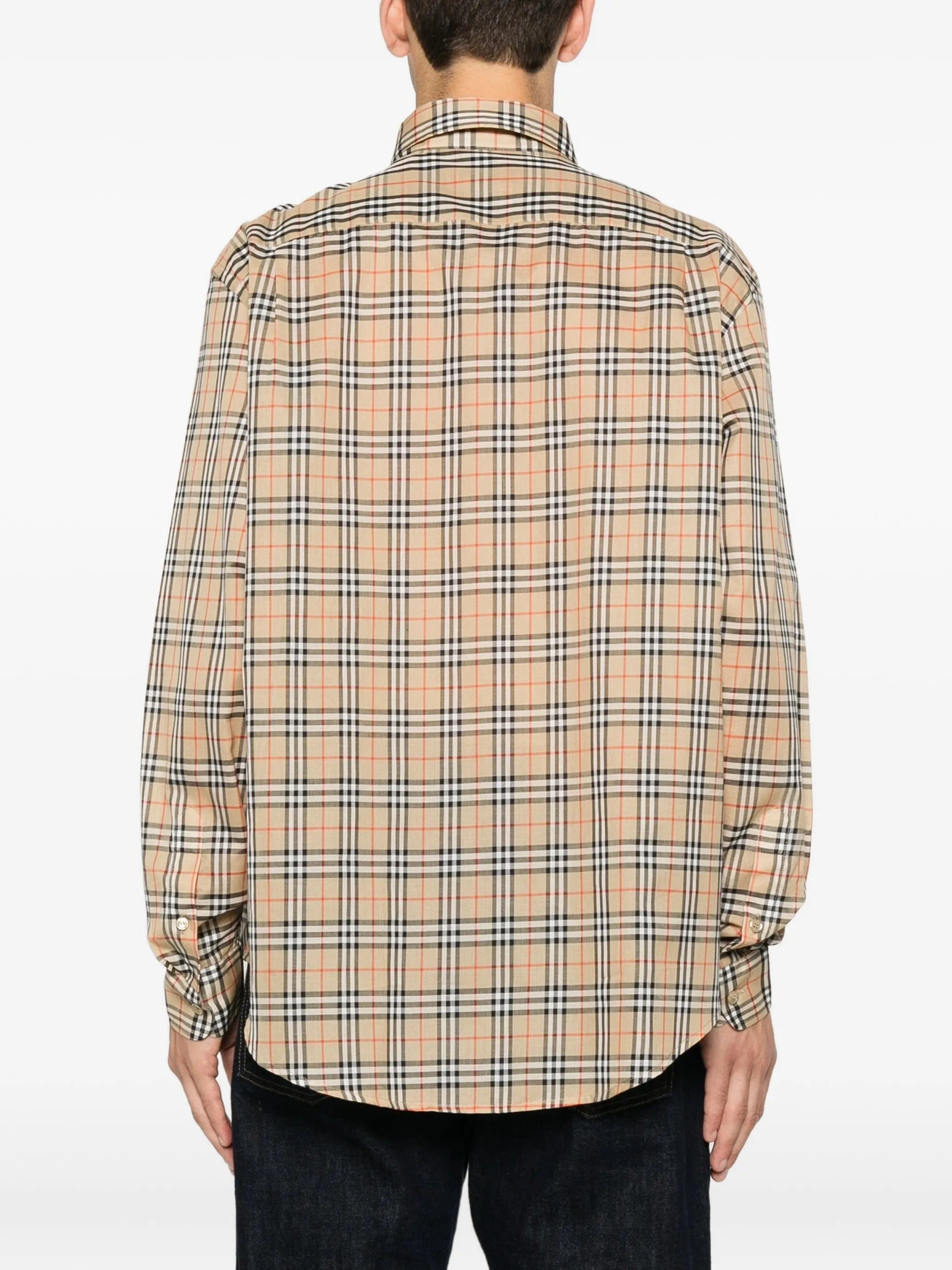 Burberry check - pattern long - sleeve shirt