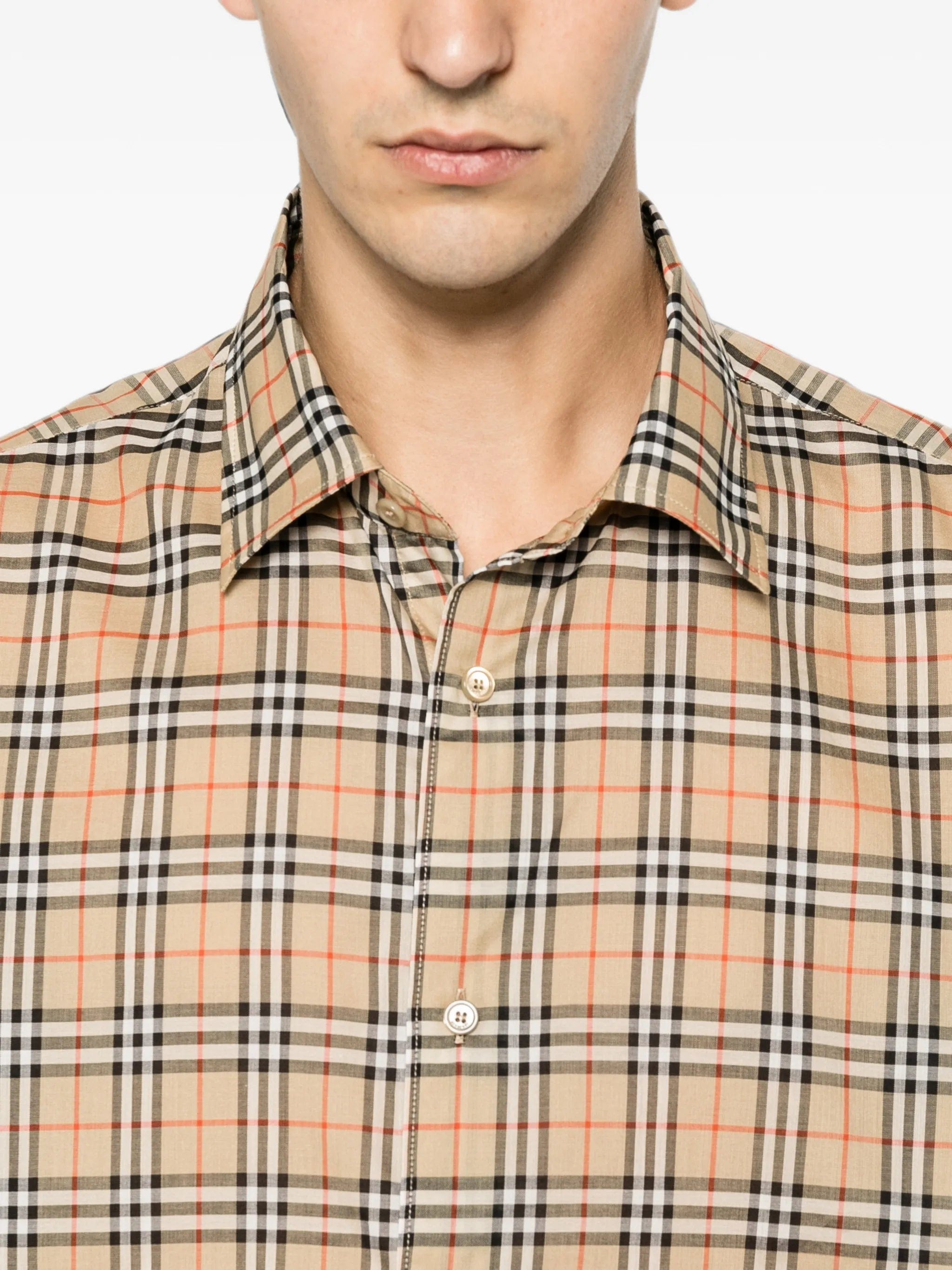 Burberry check - pattern long - sleeve shirt