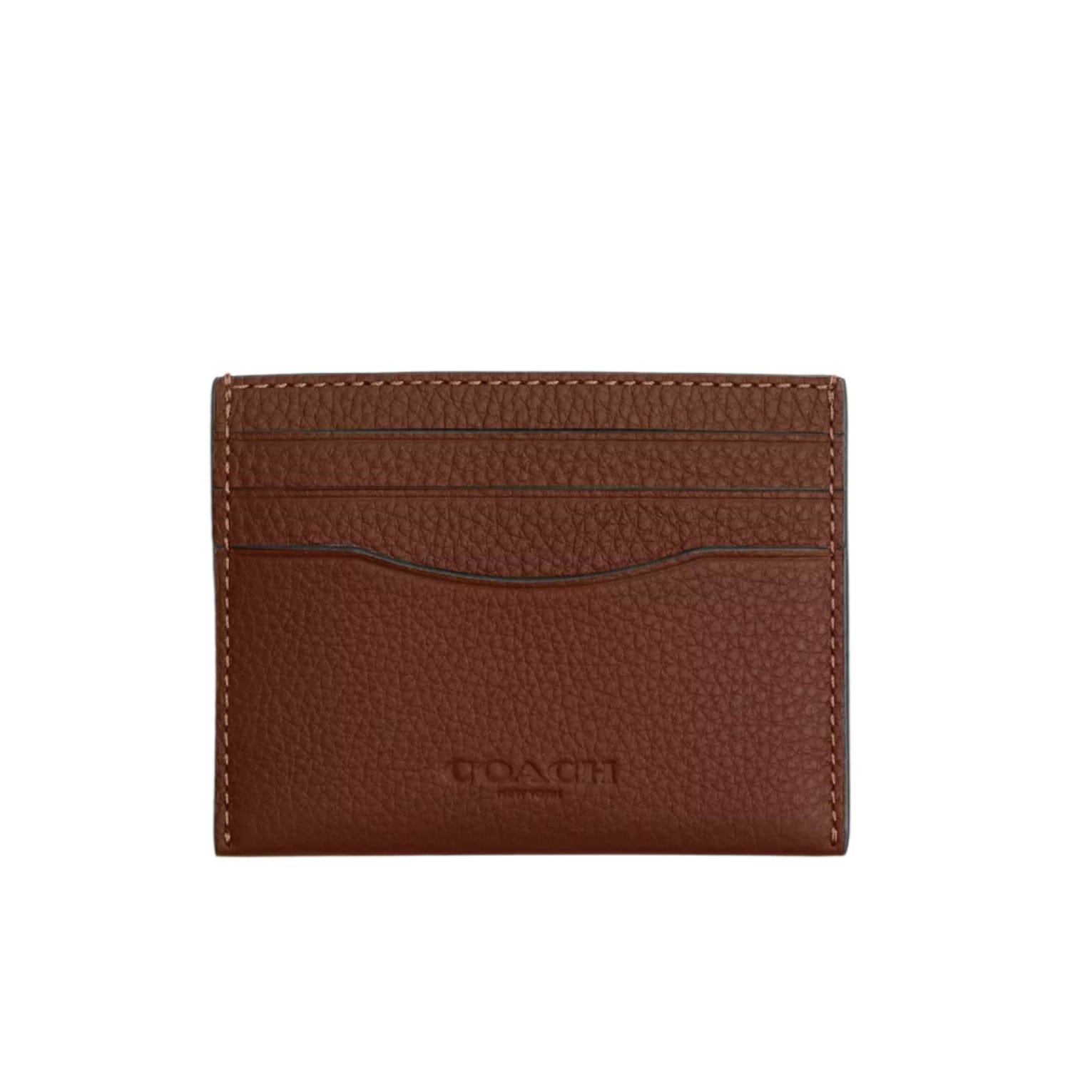 Coach Cardholder - Pebbled Leather Saddle