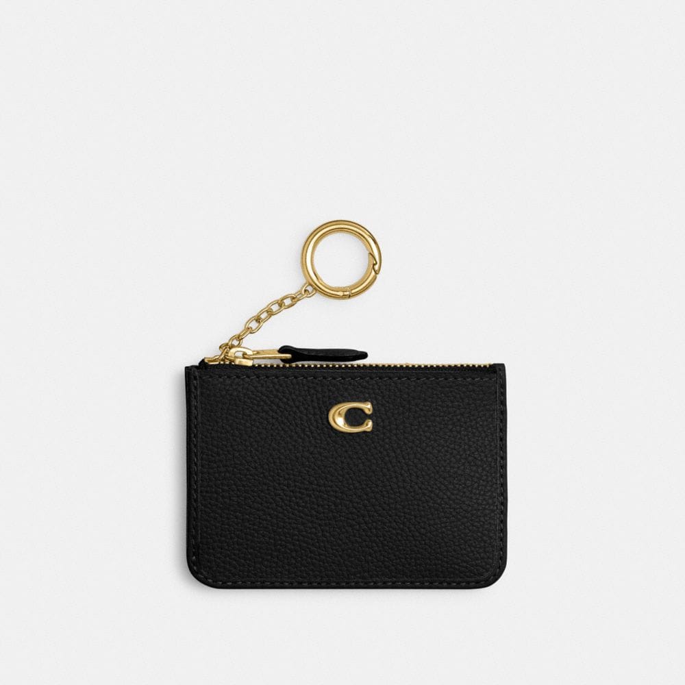 Coach Essential Mini Id Card Case Brass Black