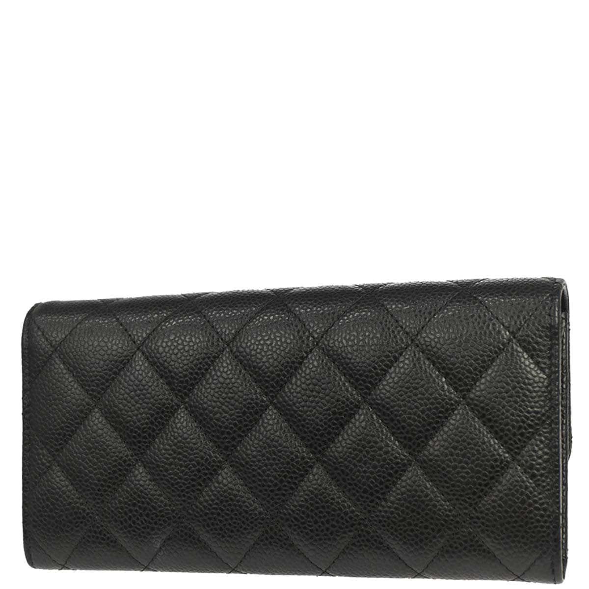 Chanel 2018 - 2019 Black Caviar Skin Pushlock Long Wallet