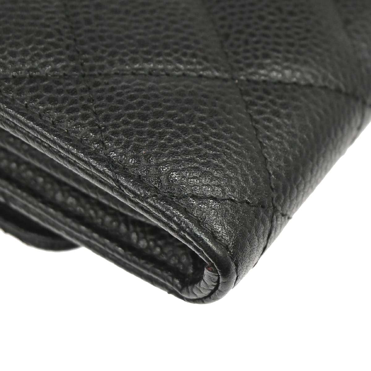 Chanel 2018 - 2019 Black Caviar Skin Pushlock Long Wallet