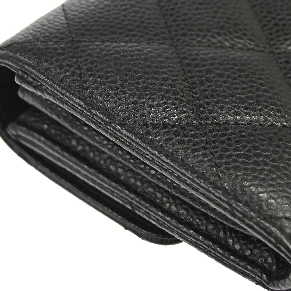 Chanel 2018 - 2019 Black Caviar Skin Pushlock Long Wallet