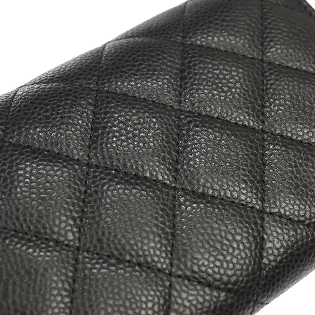 Chanel 2018 - 2019 Black Caviar Skin Pushlock Long Wallet
