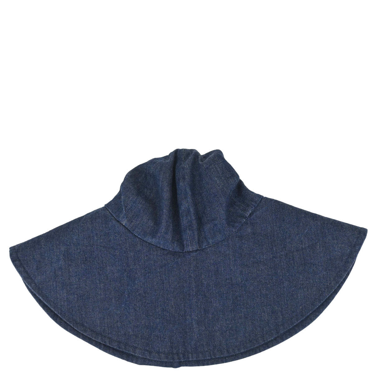 Chanel Indigo Denim Night Flight Embroidery Hat #M Small Good