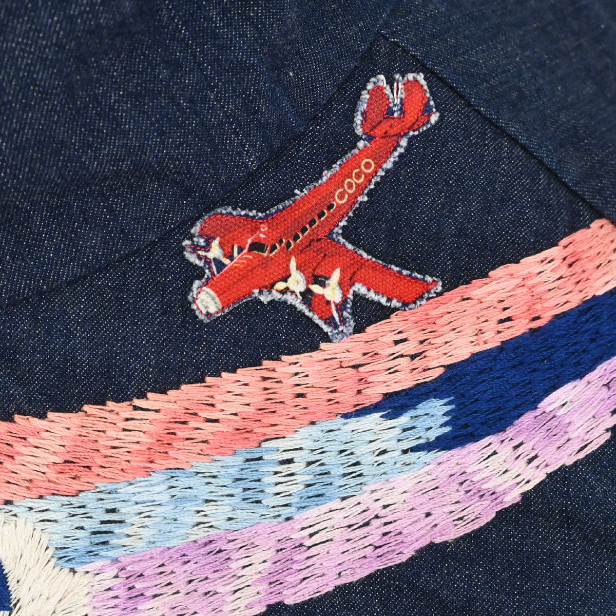 Chanel Indigo Denim Night Flight Embroidery Hat #M Small Good