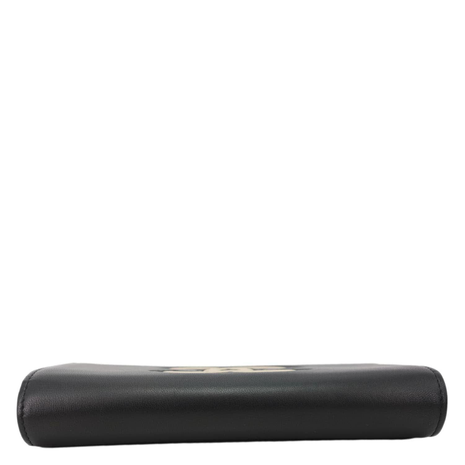 CHANEL CC Logo Quilted Leather Long Wallet Black