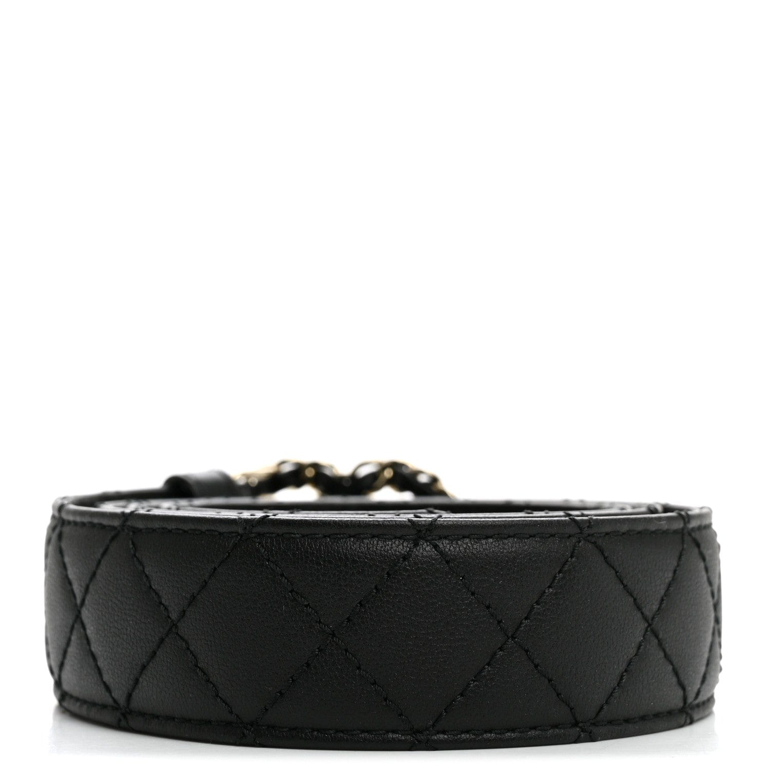 Chanel Calfskin Quilted CC Chain Belt 95 38 Black
