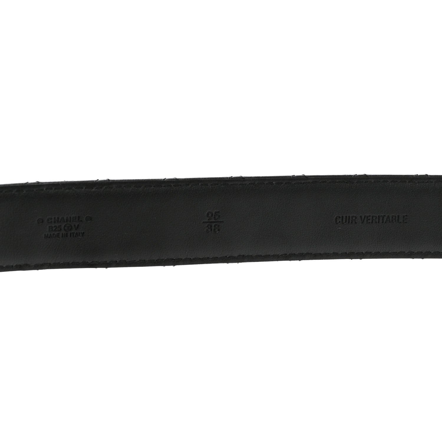 Chanel Calfskin Quilted CC Chain Belt 95 38 Black