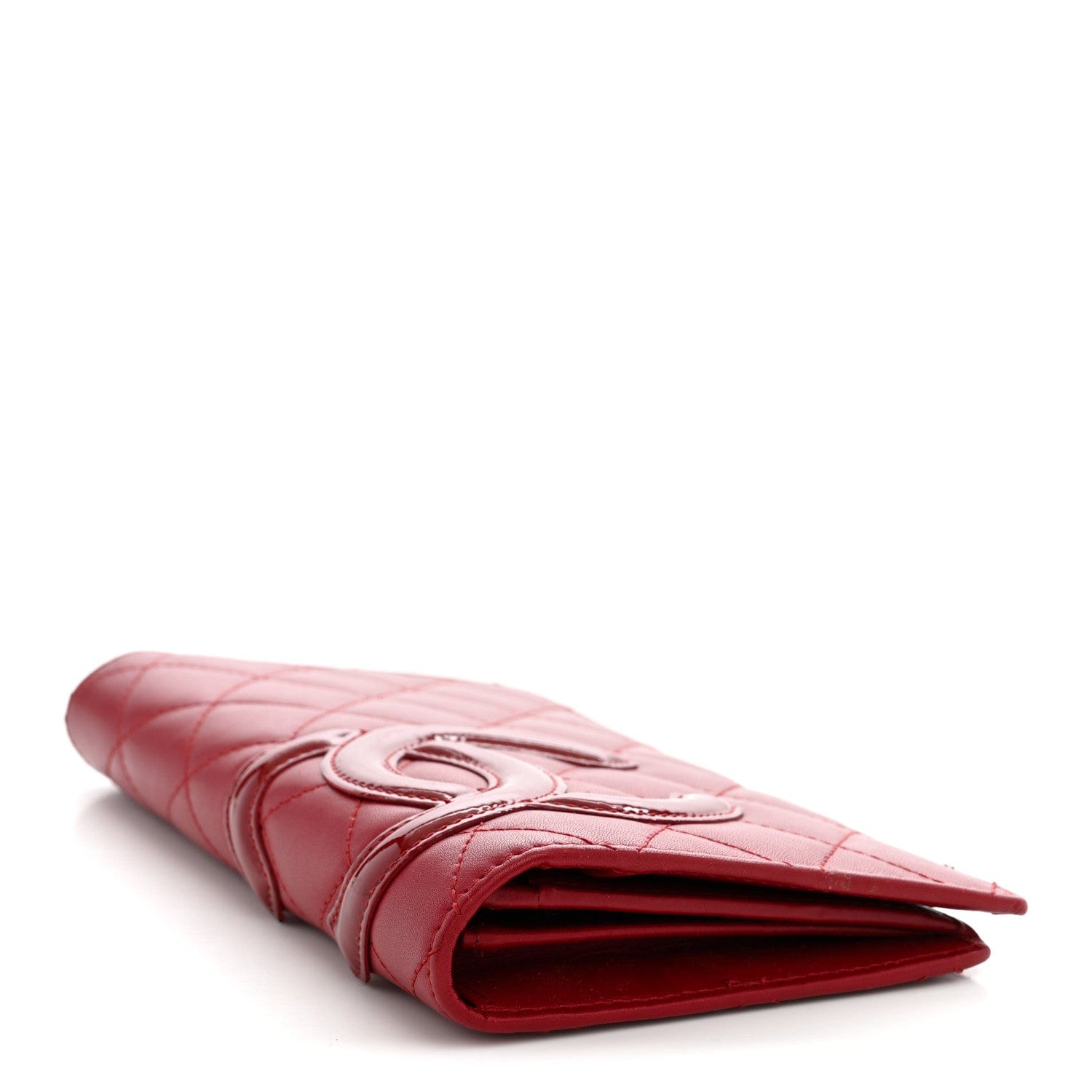 Chanel Calfskin Quilted Cambon Yen Wallet Red
