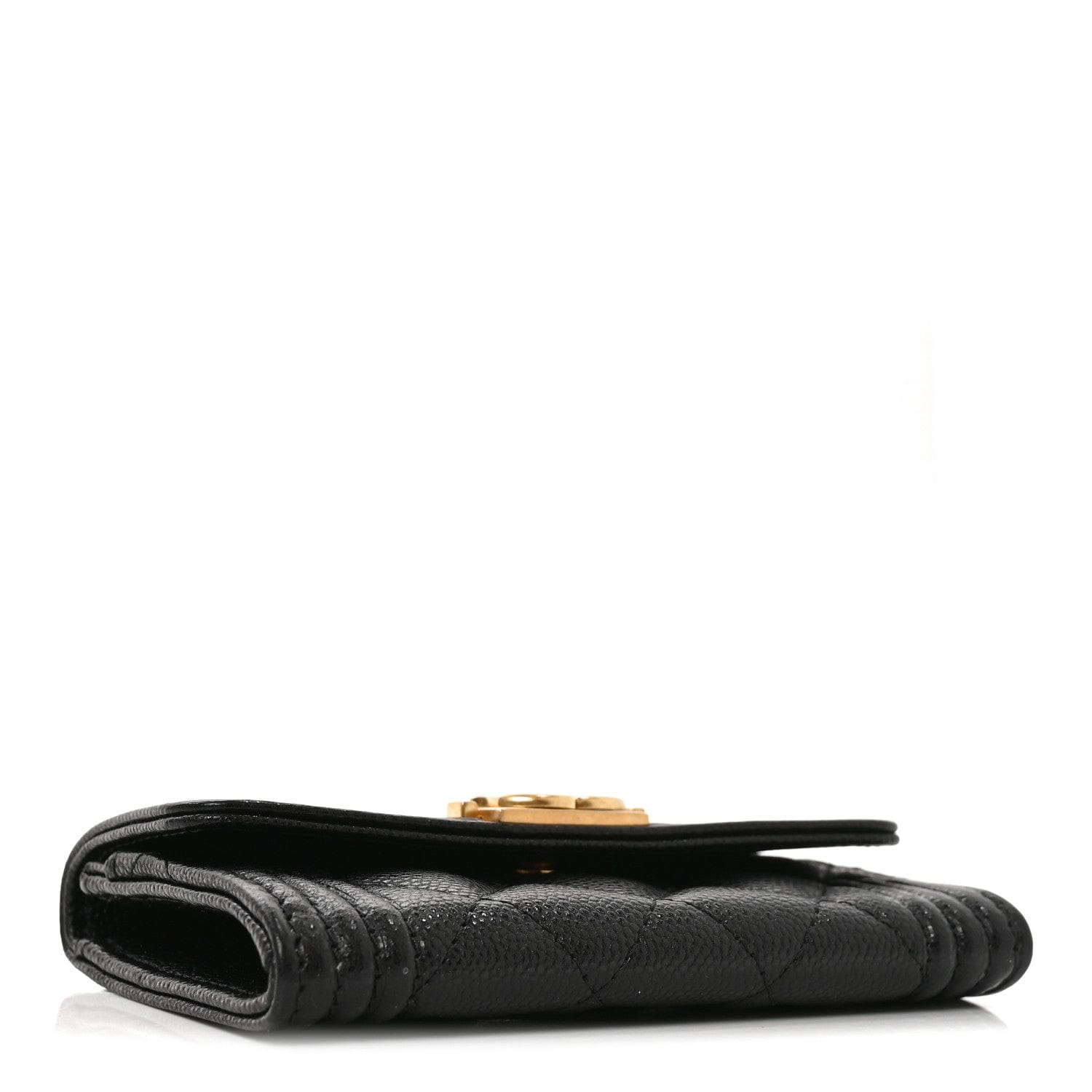 Chanel Caviar Quilted Boy Flap Card Holder Black