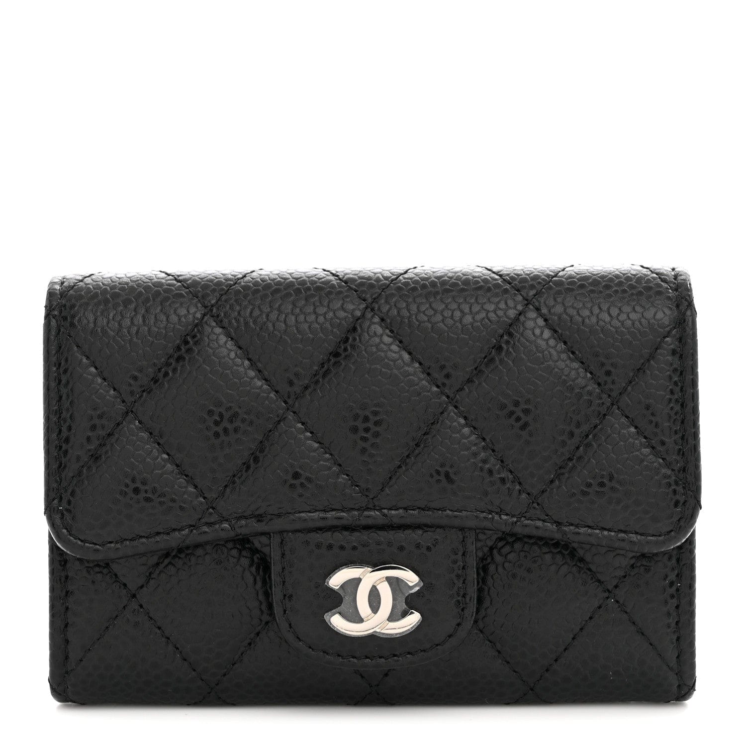 Chanel Caviar Quilted Flap Card Holder Black