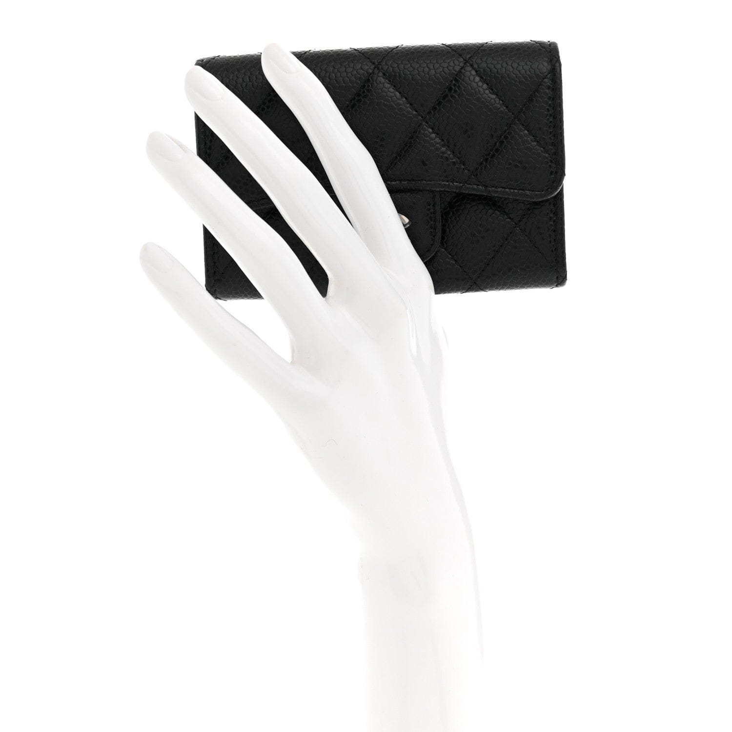 Chanel Caviar Quilted Flap Card Holder Black