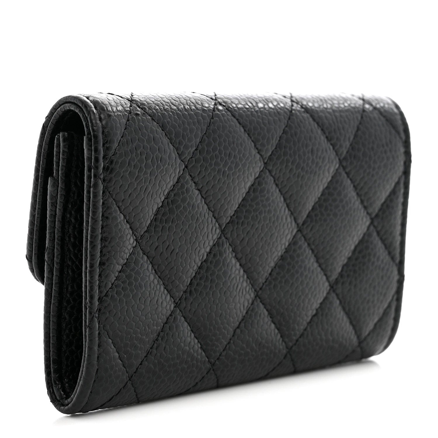Chanel Caviar Quilted Flap Card Holder Black