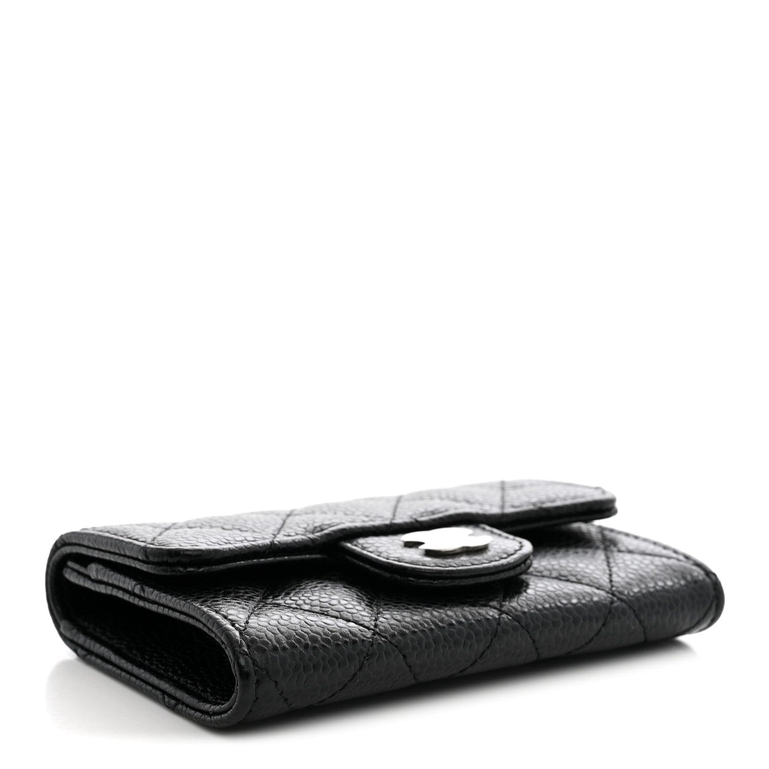 Chanel Caviar Quilted Flap Card Holder Black