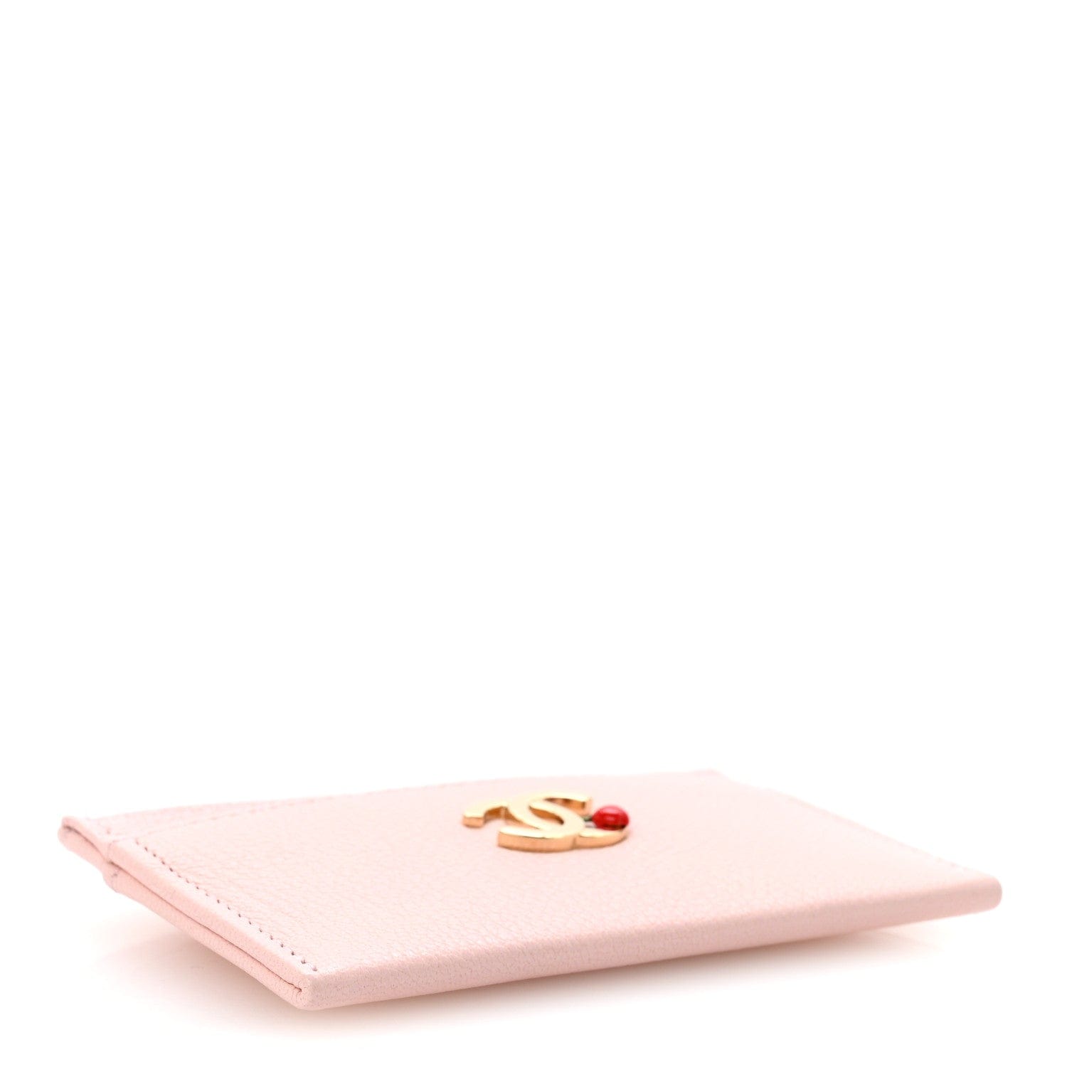 Chanel Grained Goatskin CC Apple Card Holder Light Pink