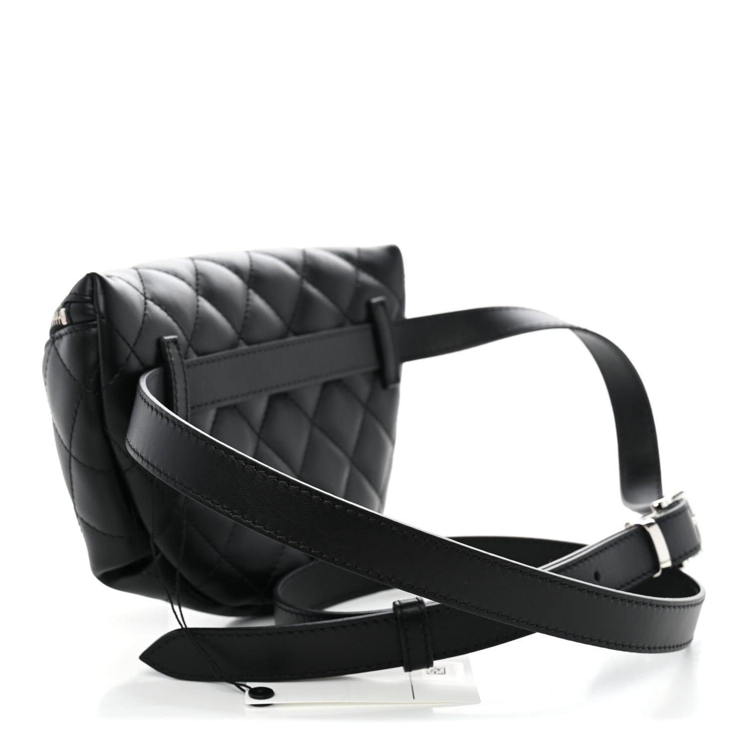 Chanel Calfskin Quilted Uniform Waist Belt Bag Black