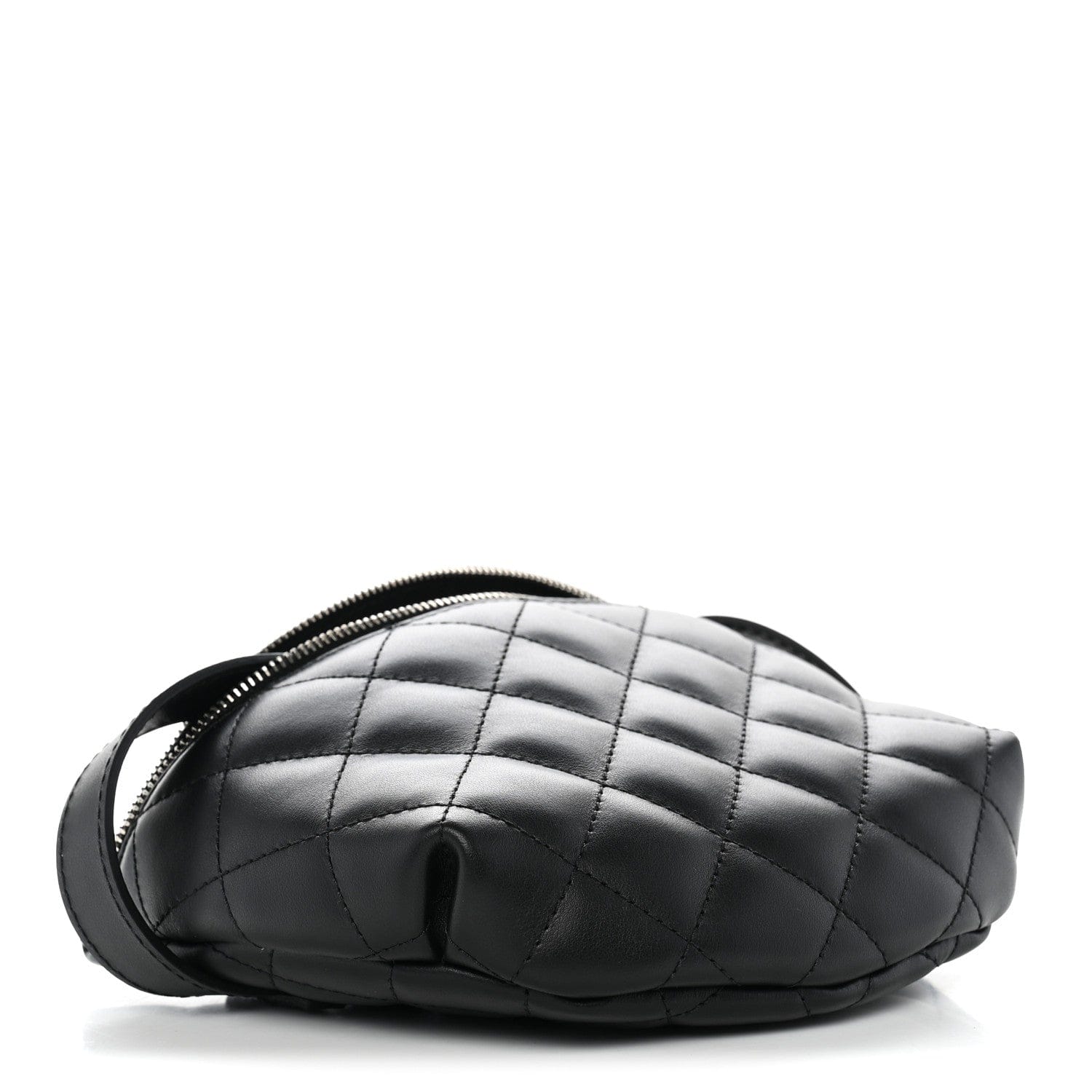 Chanel Calfskin Quilted Uniform Waist Belt Bag Black