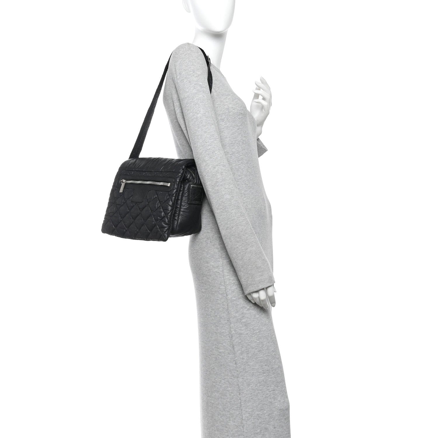 Chanel Nylon Small Coco Cocoon Messenger Bag Black