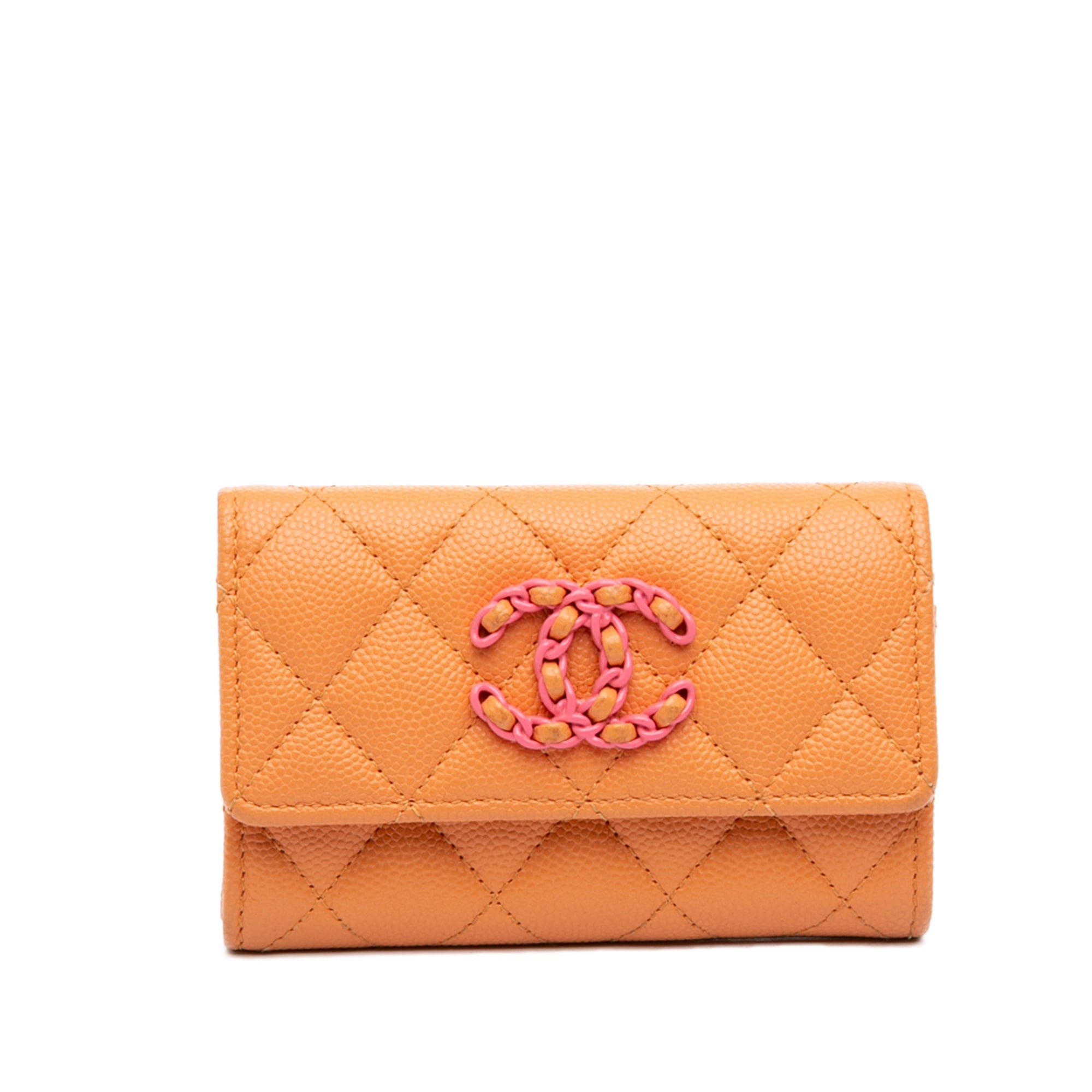 Chanel Quilted Caviar 19 Flap Card Holder