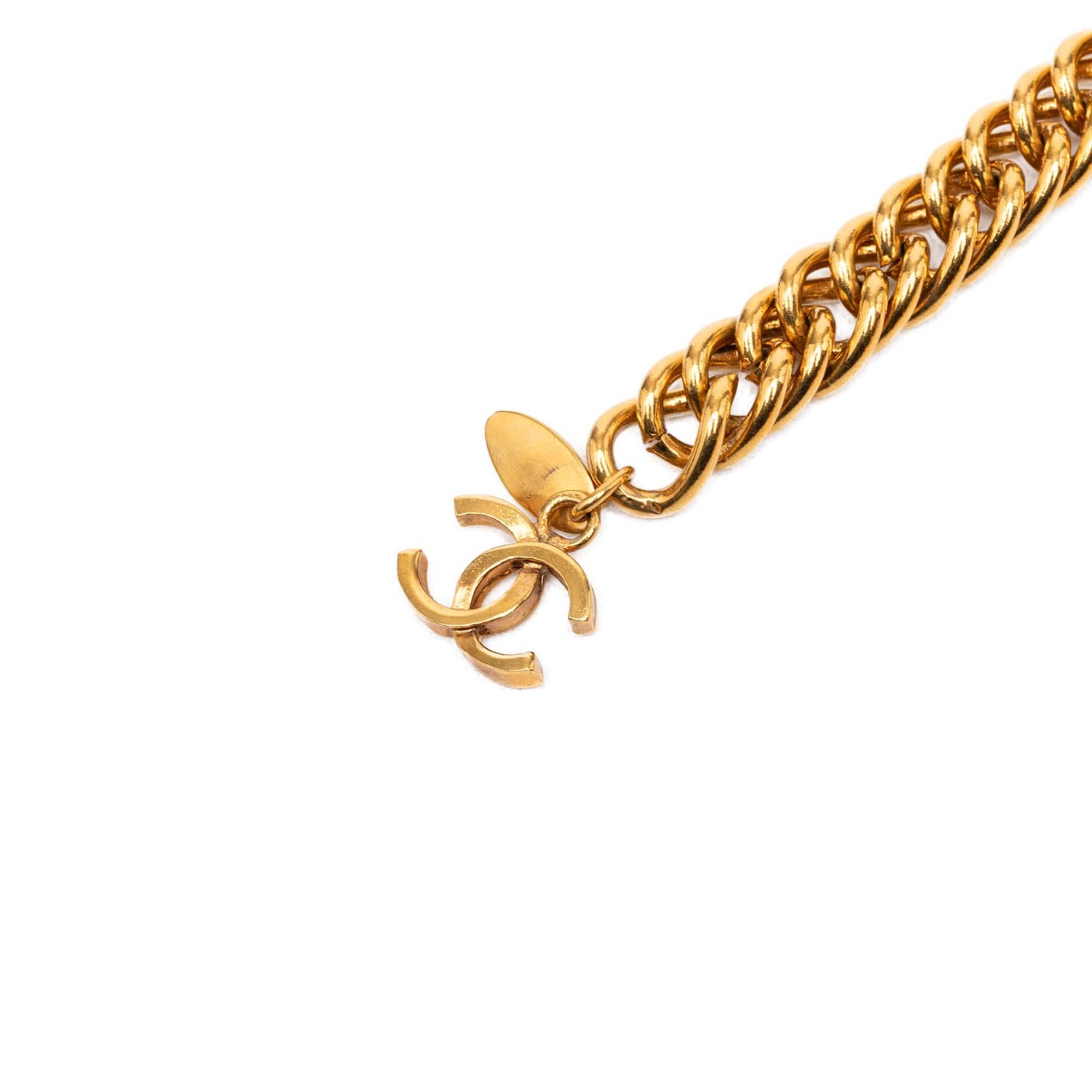 Chanel CC Gold Plated Double Lion Sunburst Chain Link Belt