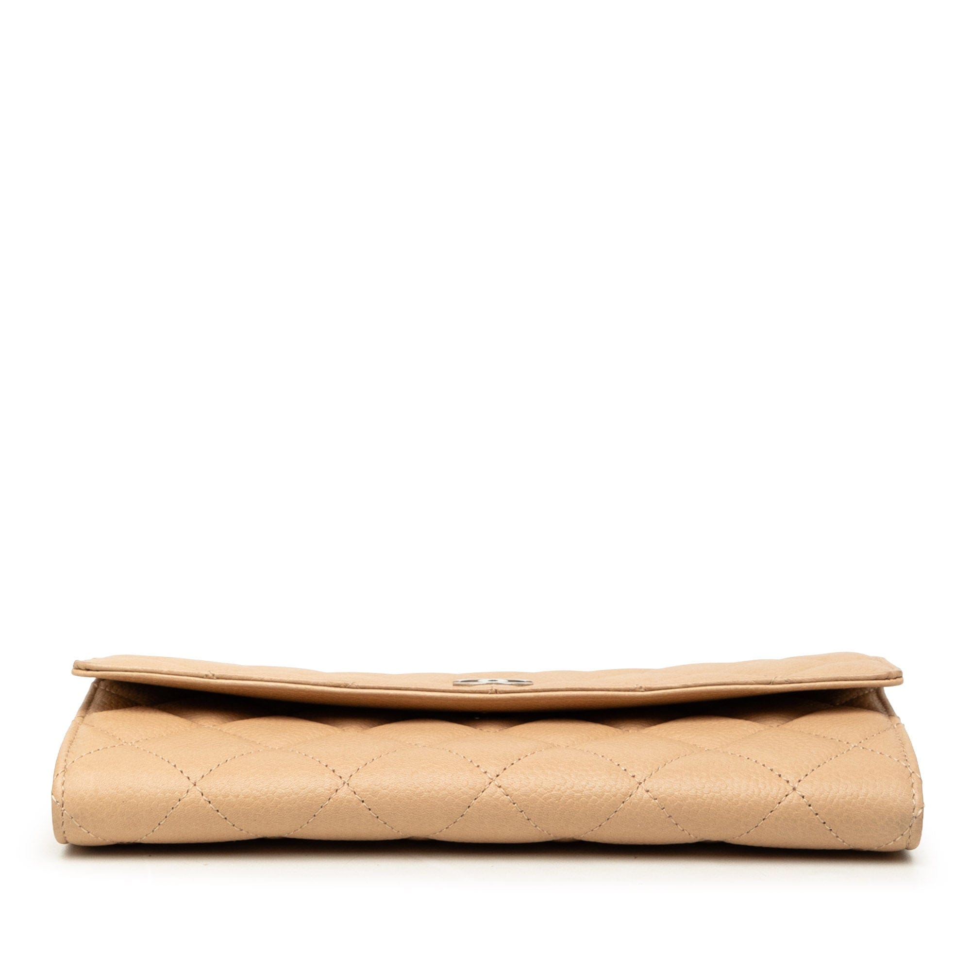 Chanel CC Quilted Caviar Gusset Flap Long Wallet