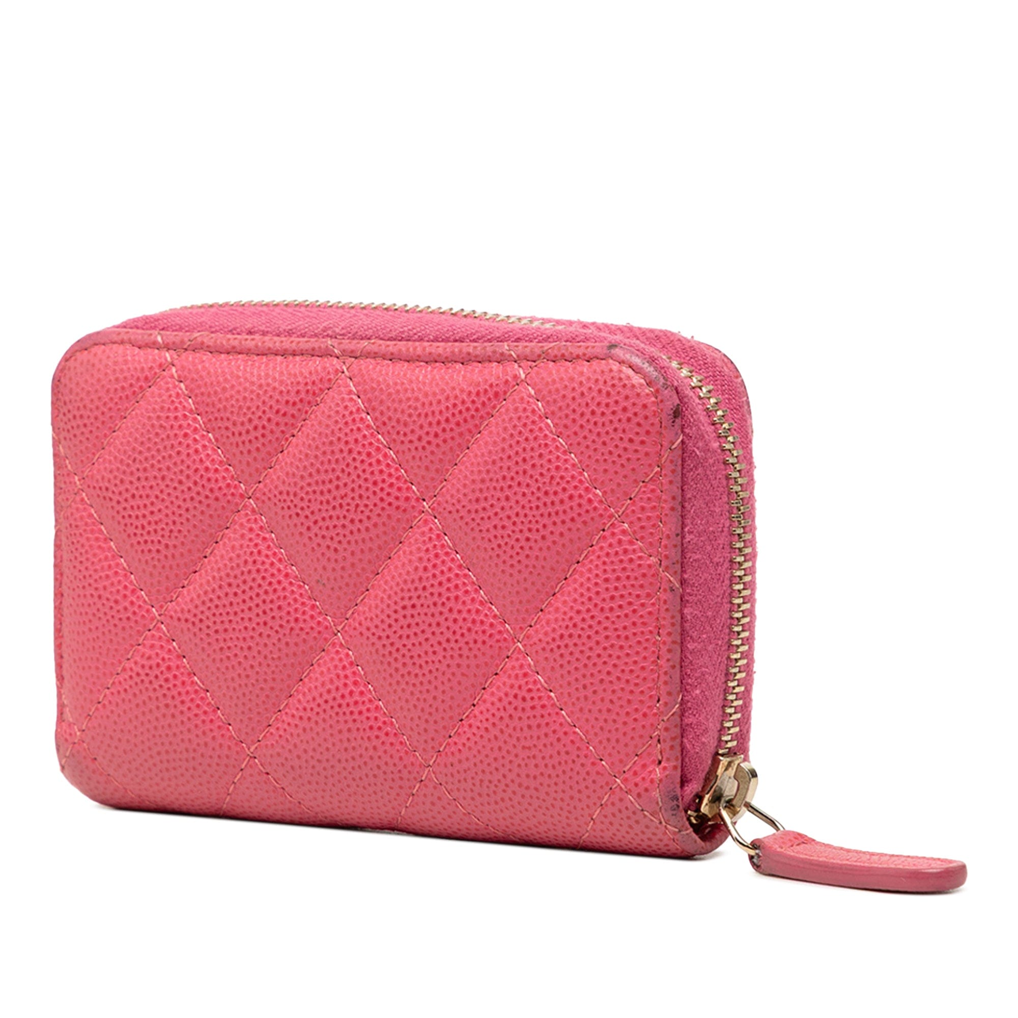 Chanel CC Quilted Caviar Zip Coin Purse