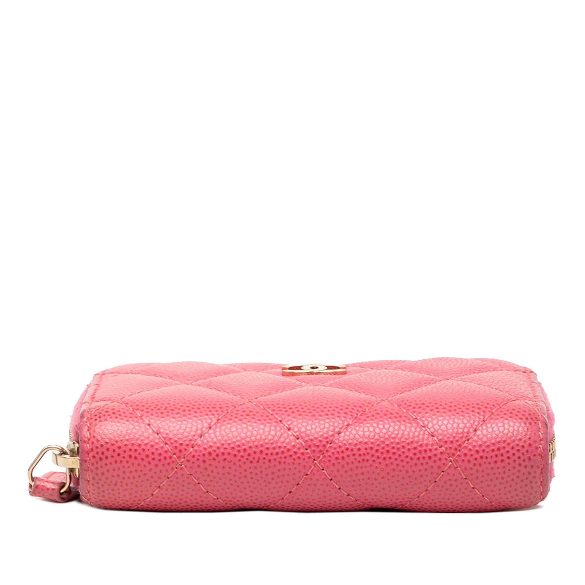 Chanel CC Quilted Caviar Zip Coin Purse