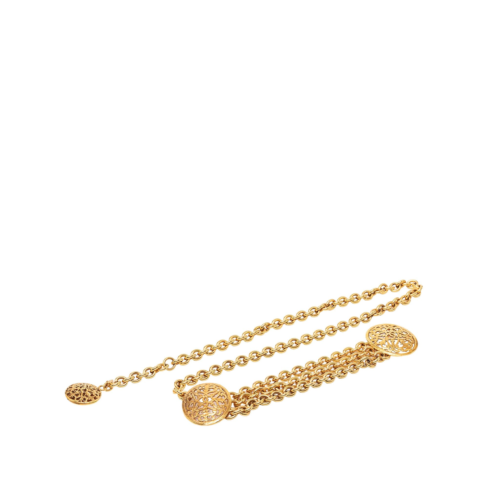 Chanel Gold Plated Equestrian Medallion Chain Belt