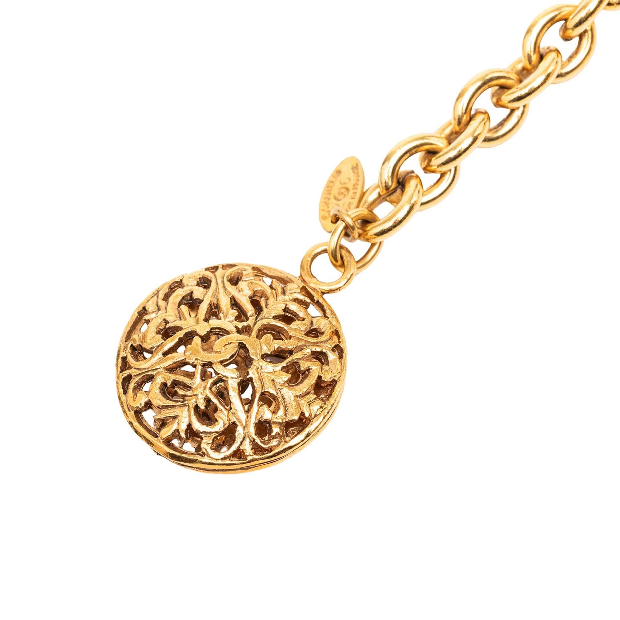 Chanel Gold Plated Equestrian Medallion Chain Belt
