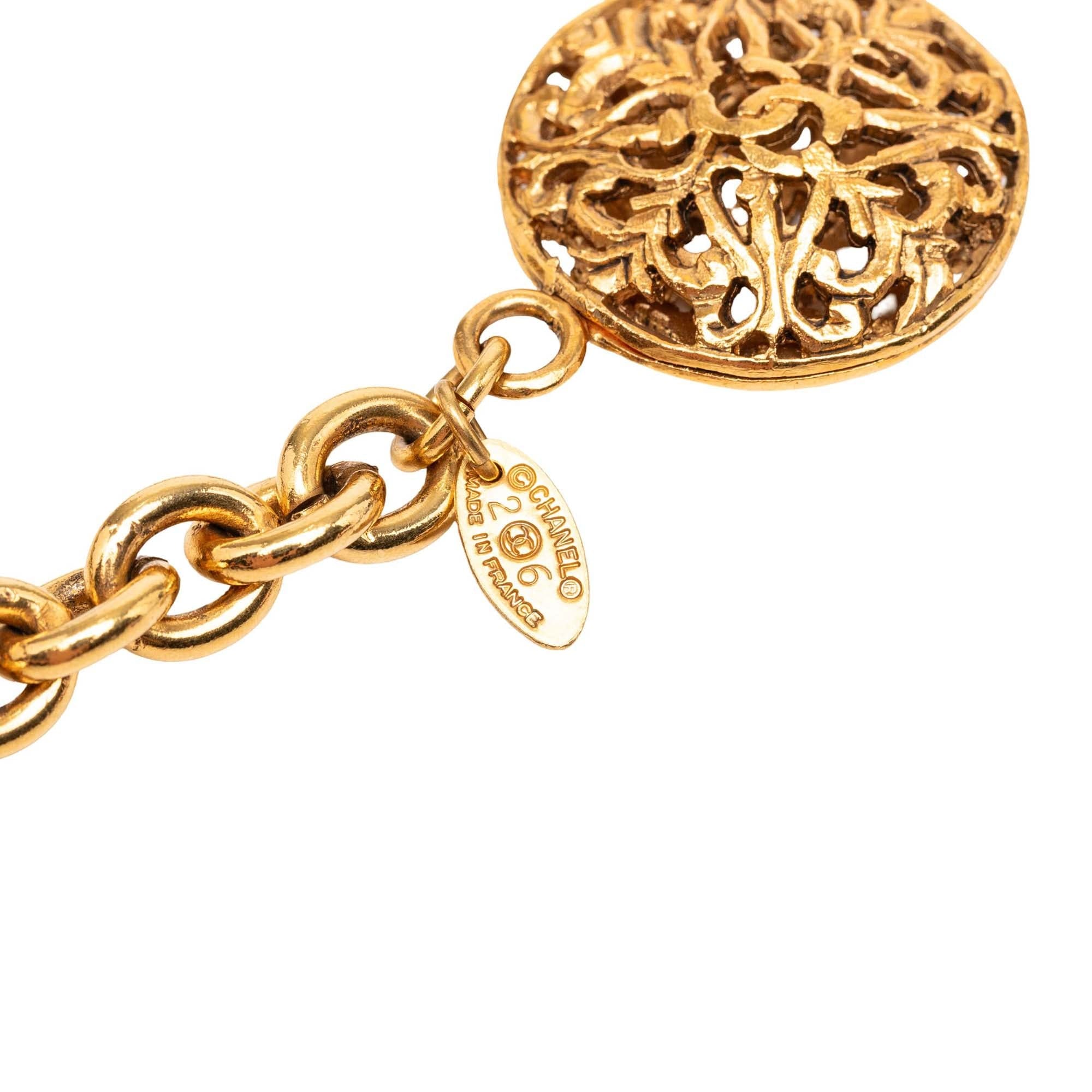 Chanel Gold Plated Equestrian Medallion Chain Belt