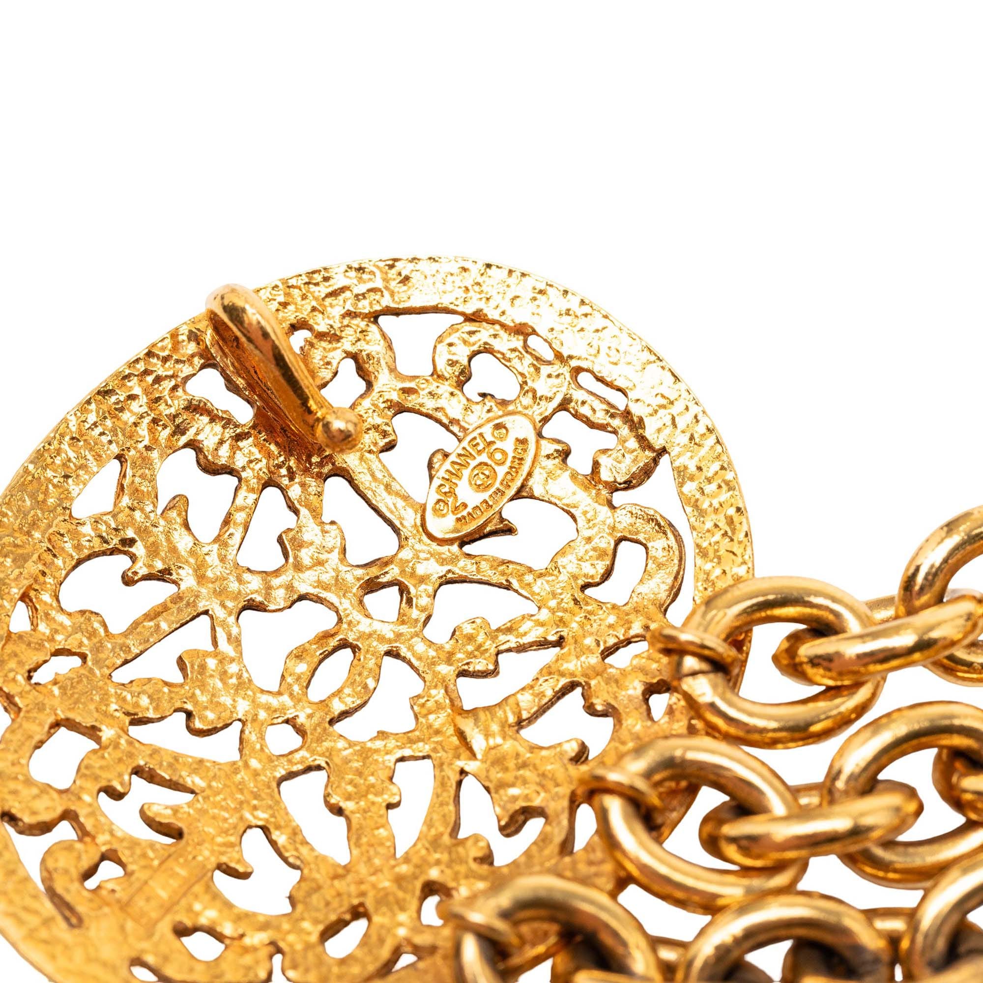 Chanel Gold Plated Equestrian Medallion Chain Belt