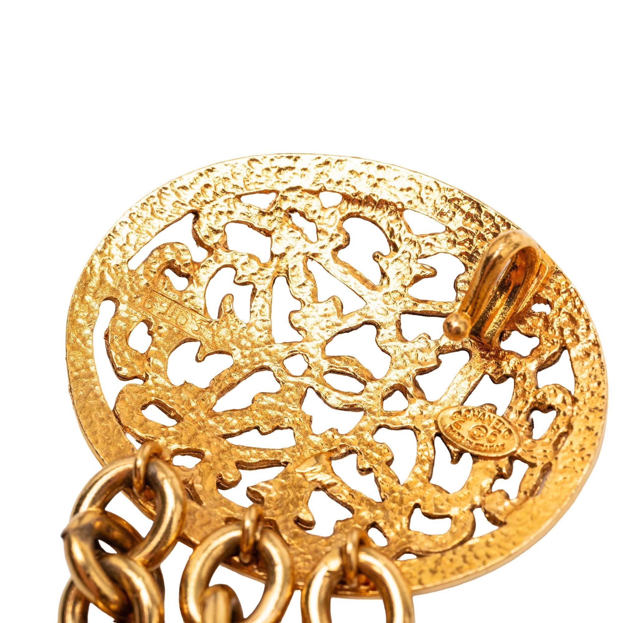 Chanel Gold Plated Equestrian Medallion Chain Belt