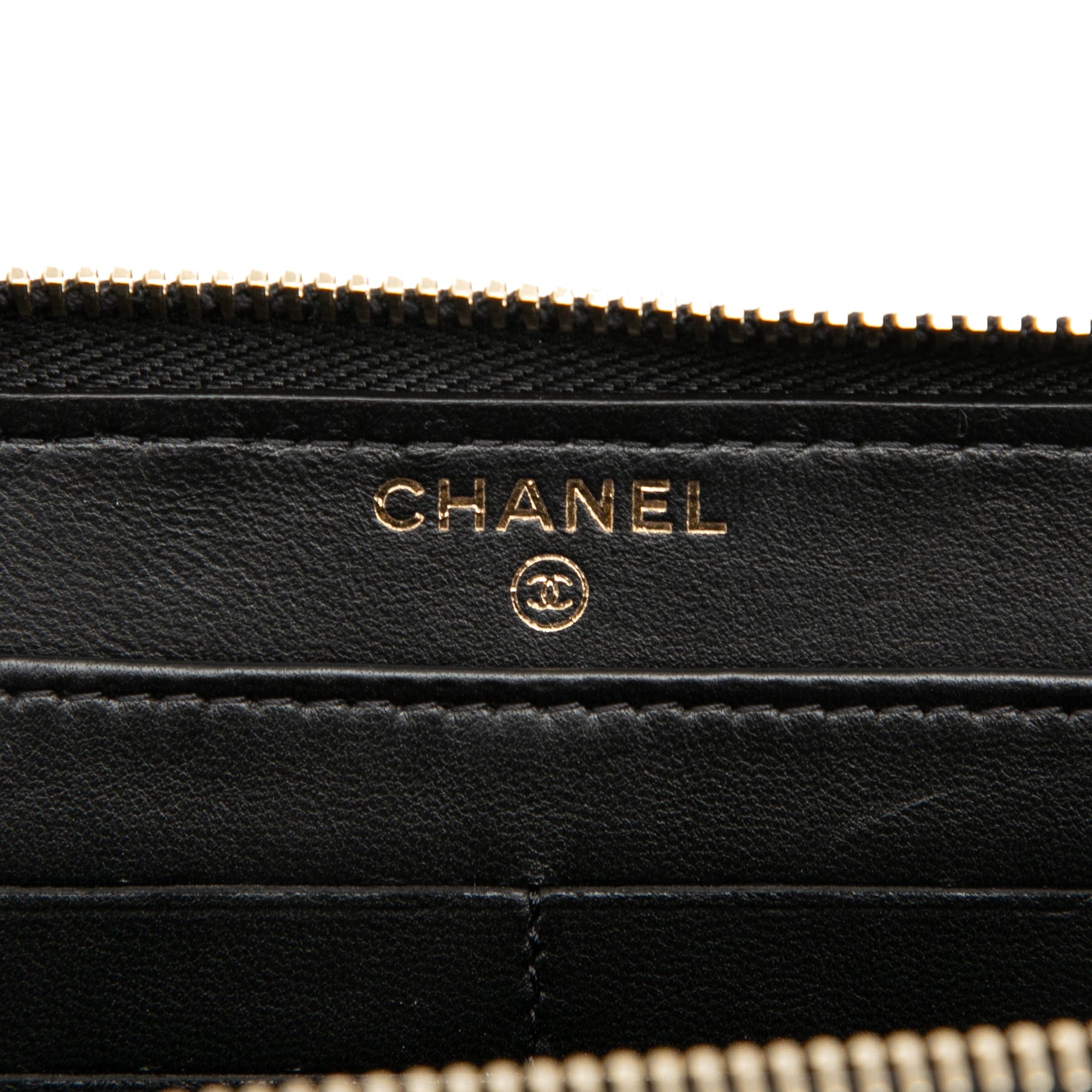 Chanel Bicolor Quilted Lambskin Faux Pearl Ribbon Long Wallet
