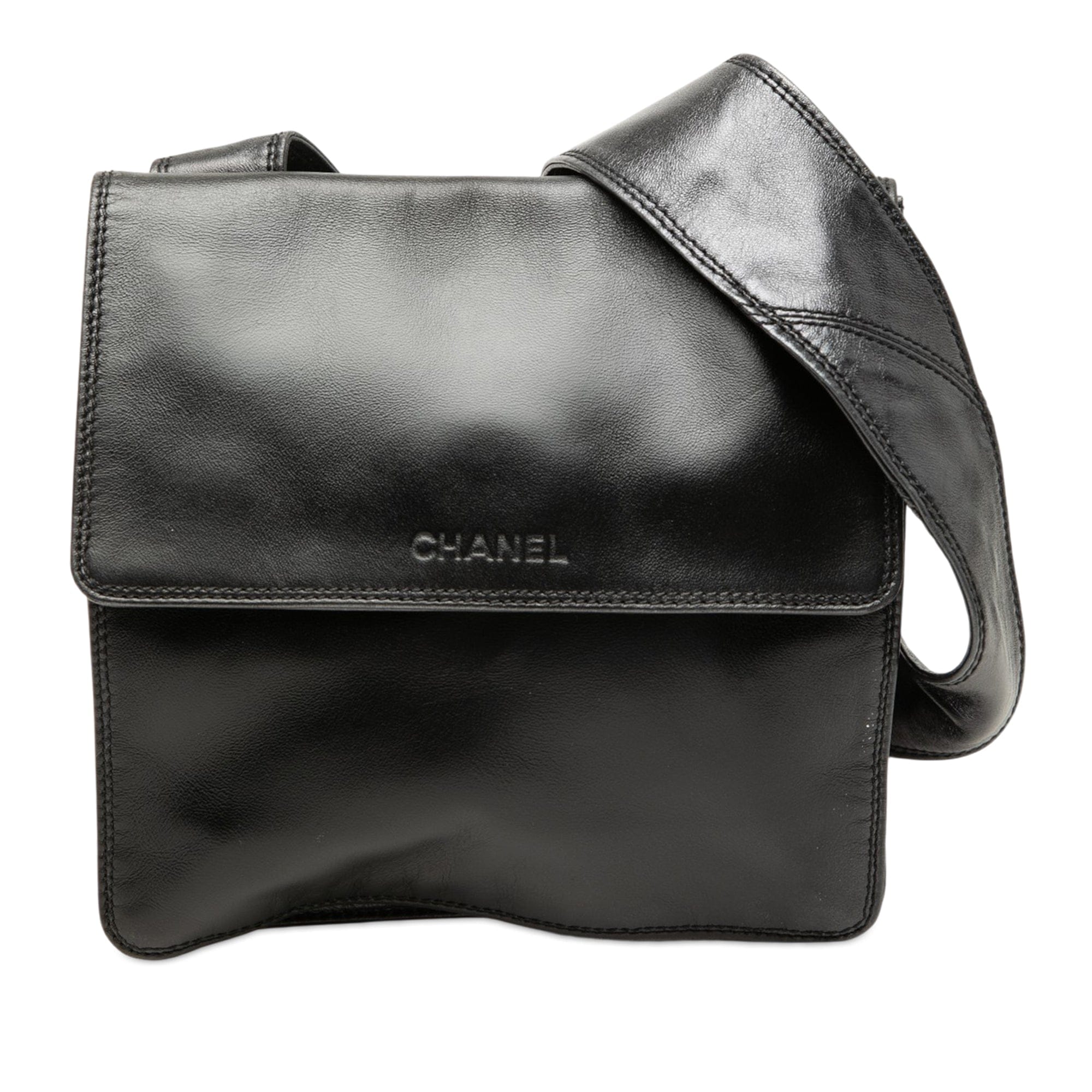 Chanel Lambskin Logo Messenger Bag