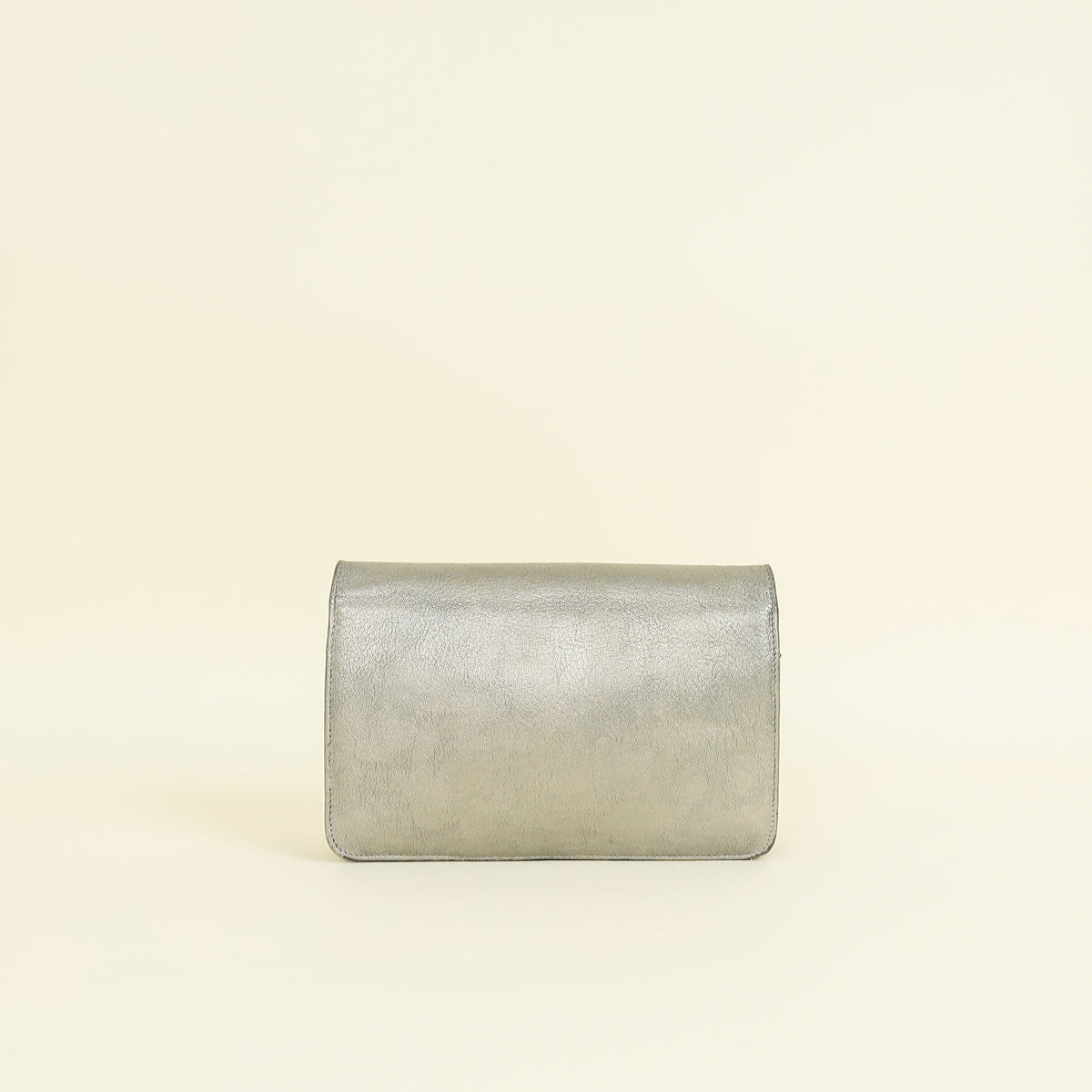 Chanel Metallic Gray Coco Mark Wallet on Chain