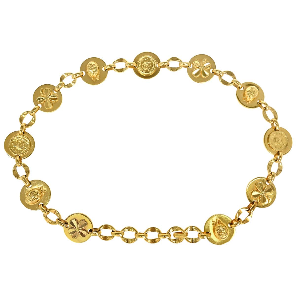 Chanel Chain Belt Icon Medallion Gold Small Good