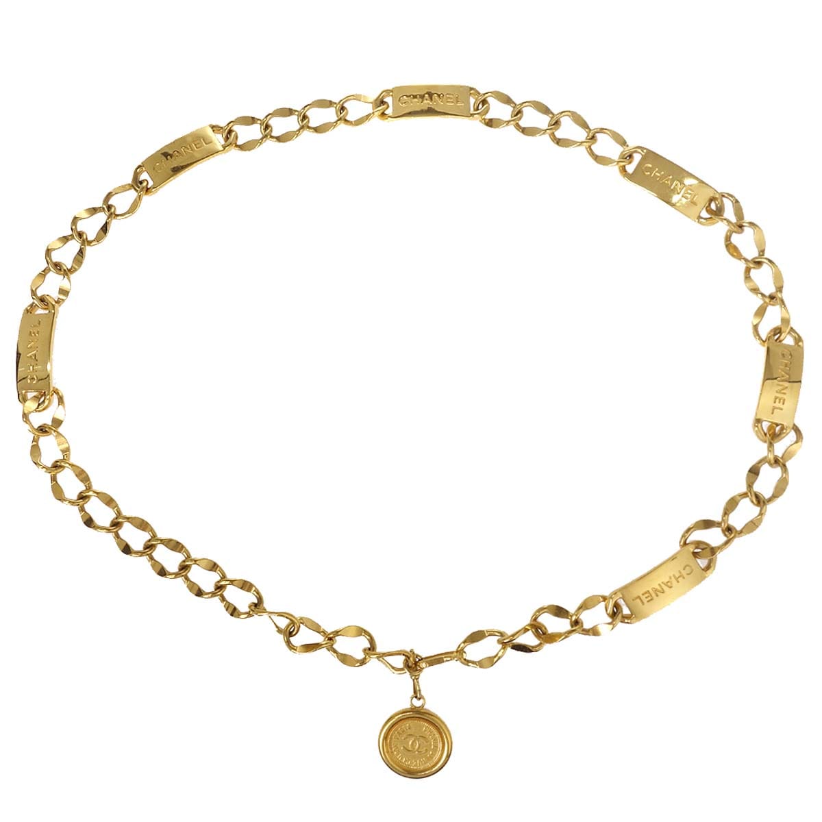 Chanel Chain Belt Medallion Gold Small Good
